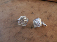 Farm Life Collection: Sterling Silver Tobacco Basket Cuff Links