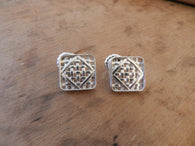 Farm Life Collection: Sterling Silver Tobacco Basket Post Earrings