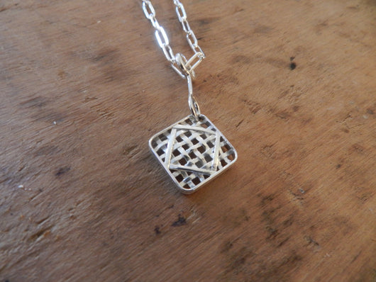 Farm Life Collection: Sterling Silver Tobacco Basket Small Pendant