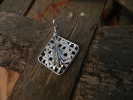 Farm Life Collection: Sterling Silver Tobacco Leaves & Market Basket Pendant