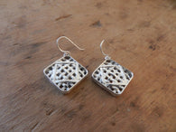 Farm Life Collection: Sterling Silver Tobacco Basket Dangle Earrings